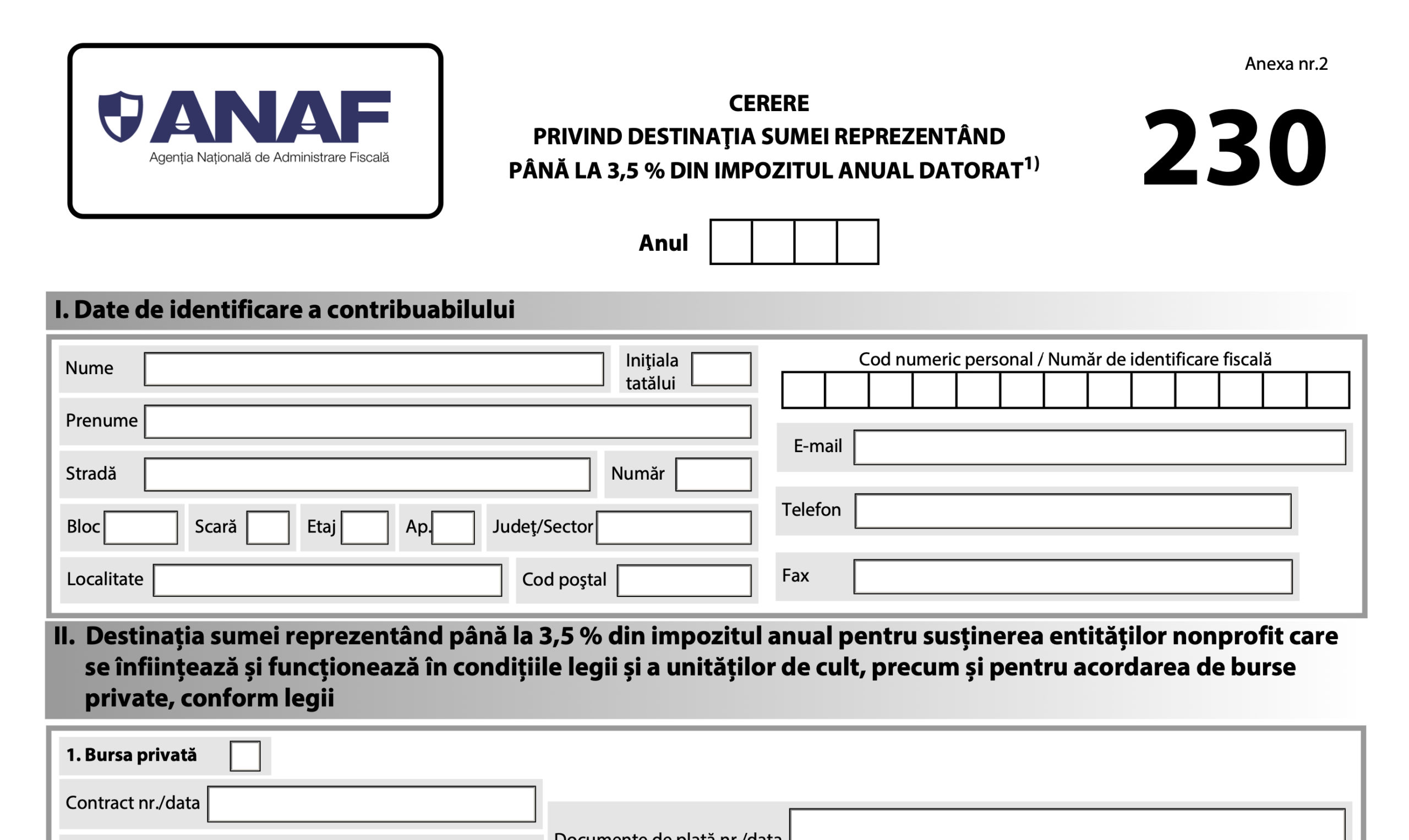 3.5% income tax 230 Form 230 Declaration