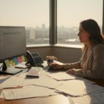 HR manager checks EU immigration paperwork