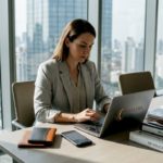 HR manager reviewing global mobility checklist