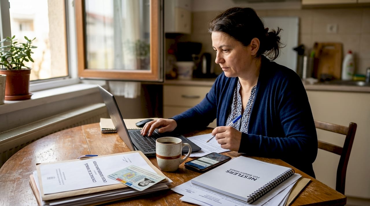 HR specialist working on social security forms