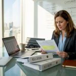 HR manager reviews EU relocation compliance policy
