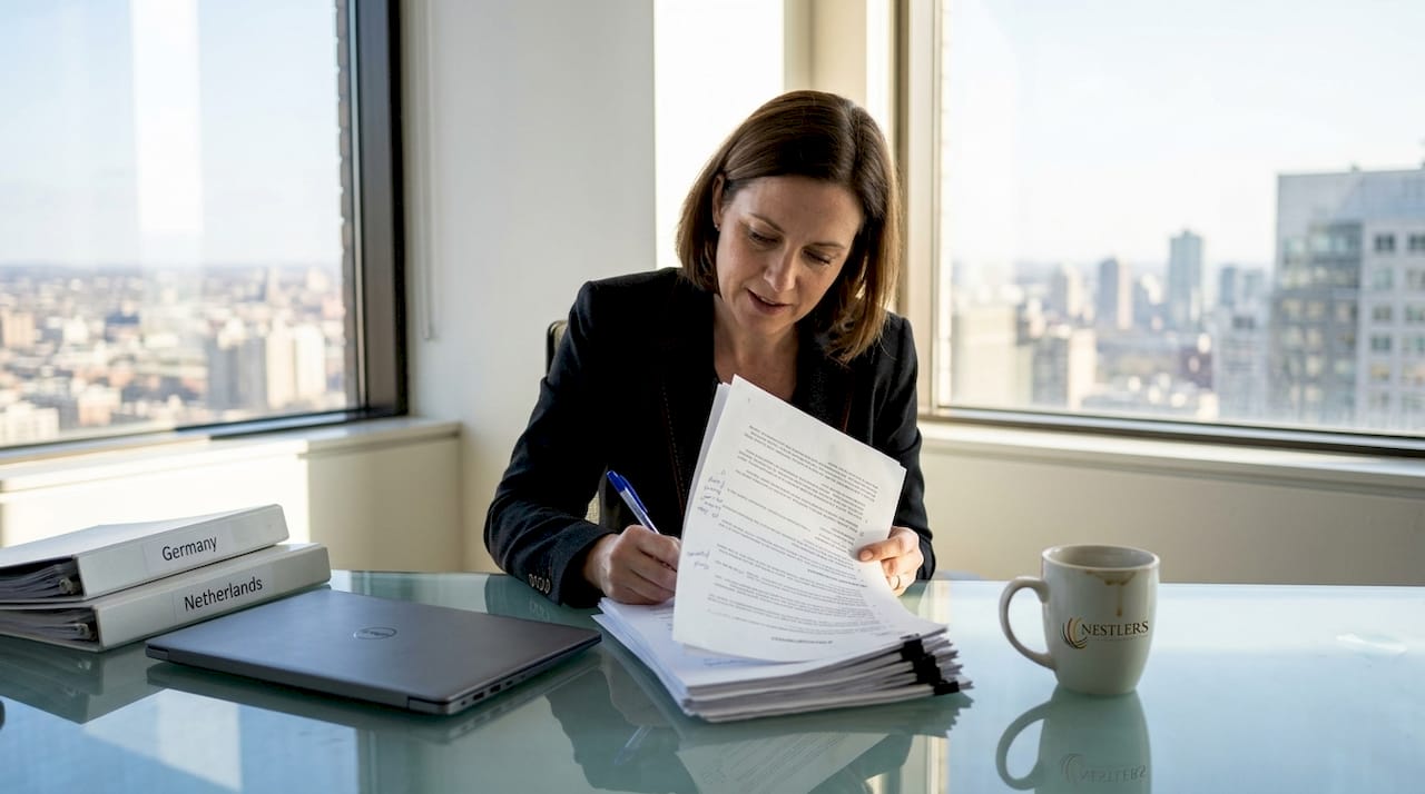 1776435821010 HR manager reviews employee assignment documents 1 Social security coordination: essential guide for HR (2026)