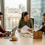 Diverse team collaborating in Romanian office