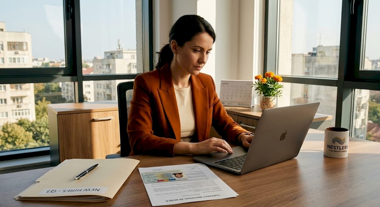 1777431856559 HR manager processing Romanian employee IDs Romania's social insurance number: CNP, NIF, and HR compliance